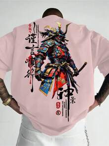 Samurai Legend, Men's Casual Sport Streetwear Y2K Japanese Style  Street Samurai Legend Personality Cool Pattern Print  Short Sleeve T-Shirt Men's 100% Cotton "Form-Fitting Short-Sleeved Round-Neck Summer Classic Streetwear For Both Men And Women. Formal Style Clothing T-Shirt. Large Size S - 5XL" - 白色 - 查看 8