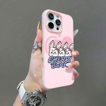 Dibujos animados de conejitos de cereza blanca con temática rosa.funda de teléfono Fundas compatibles con ,Apple,VIVO,OPPO,,, y Honor.Fabricadas en silicona TPU,ofrecen protección contra golpes y caídas. - Rosa - Ver 5