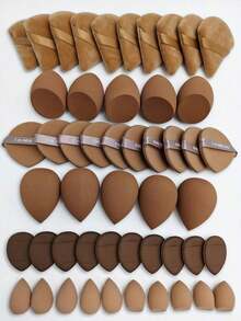 3pcs Makeup Sponge Set, Includes: 3pcs Air Cushion Puffs. Suitable For Facial Makeup, Home Decor, Vanity, Travel, Bedroom And More. Complete Makeup Accessories, Affordable Price, Ideal For Christmas Gifts, Gifts, Women Gifts, Christmas Presents. - 咖啡棕 - 查看 1