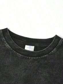 1Pcs,2026,EWH Vintage Washed Rock Tee|      Band Skull Print, Alternative Metal Fans Short - Sleeve,Cheap Clothes,Shirts Graphic,T Shirt Men DG004summer Outfits For Women - 黑色 - 查看 3