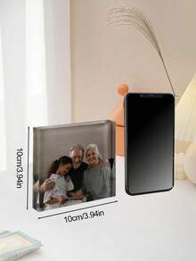 定制亚克力棱镜情侣相框，水彩肖像，3D水晶肖像，周年纪念礼物 - 彩色 - 查看 8