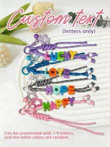 1pc Handmade Customized Keychain, Colorful Letter & Number Combination, Cute Keychain For Friends/Classmates/Lovers, Customized Name Letter Keychain - Design 4 - View 1
