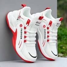 Men's Outdoor Sports Shoes, Summer New Sports Casual Shoes, Unisex Couples Shoes, Thick Sole Elevated Chunky Sneakers, Breathable Basketball Sports Shoes - Red - View 6