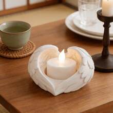 1pc 3D Printed Angel Wings Candle Holder, Suitable For Tea Light Or Faux Candle, Ideal For Home Decor And Tabletop Display. This Unique Creative Candle Holder Decoration Is An Excellent Gift For Decor Enthusiasts. - Angel Wing Candlestick - View 6