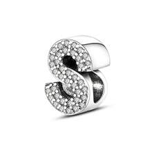 1 Stück S925 Sterling Silber Buchstaben Serie A-Z Perlen, geeignet für DIY Armband, Halskette, Schlüsselanhänger, Anhänger Schmuckherstellung, Geschenk für Frauen, geeignet für Valentinstag, Muttertag - Silber - Übersicht 15