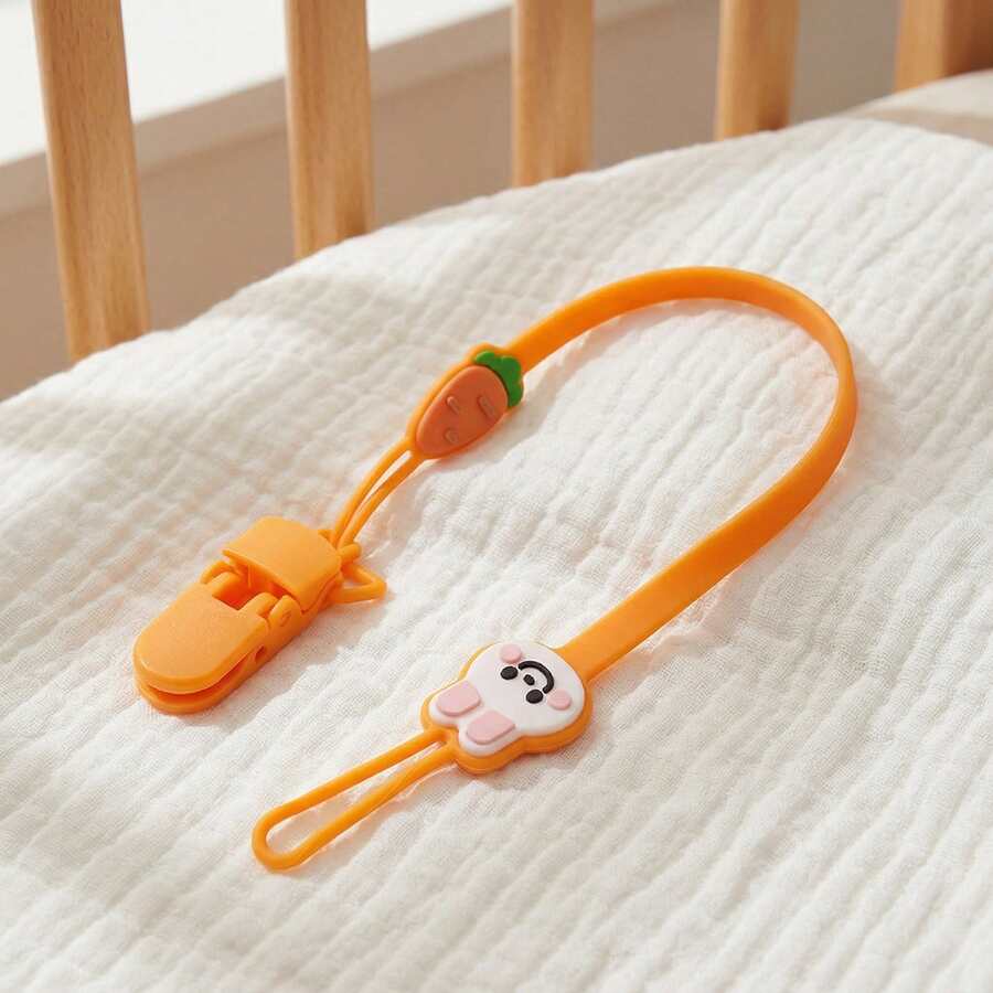 Dây đeo chống thất lạc cho đồ chơi gặm nướt hình thỏ con, kẹp núm vú giả, dây an toàn cho đồ chơi gặm nướt của bé. - Nhiều màu - Xem 1