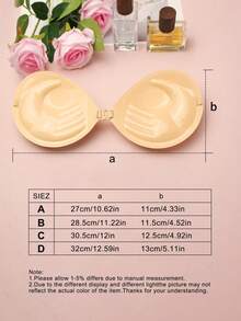 Áo ngực dán dày 3cm, áo ngực không dây, không lưng, vô hình dành cho ngực nhỏ, miếng độn ngực có thể tái sử dụng. - Màu be - Xem 7