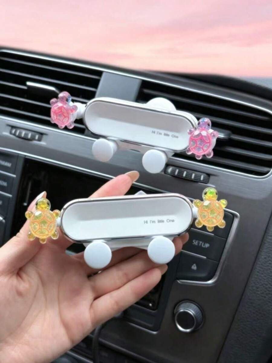 Giá đỡ điện thoại hình rùa dễ thương cho ô tô, giá đỡ điện thoại gắn khe gió hình rùa trong suốt, giá đỡ định vị. - con rùa - Xem 1