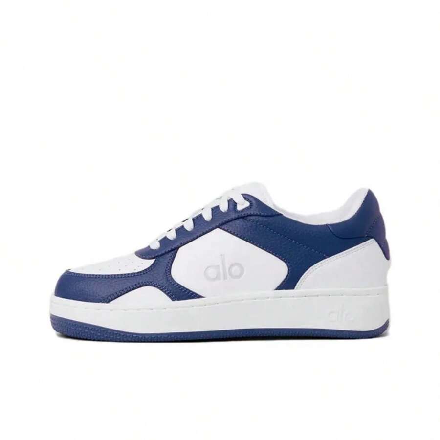 Alo Yoga Recovery Mode Durable And Breathable Low-Top Sneakers, Unisex, White And Blue - A0685U-Hải quân - Xem 1