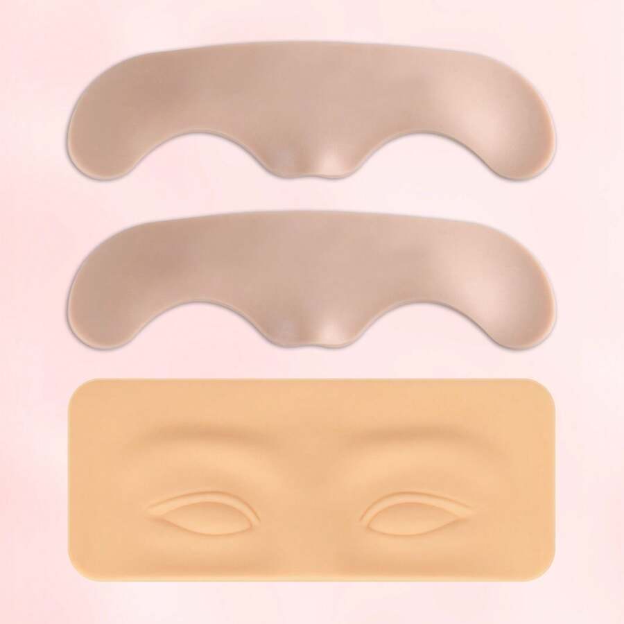 1 miếng da giả silicon 3D dẻo, mỏng để tập xăm lông mày + 2 miếng da giả thay thế để tập xăm lông mày - Nhiều màu - Xem 1