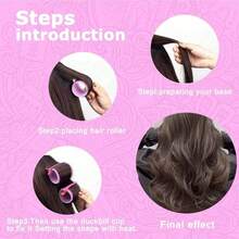 18PCS Heatless Hair Curlers Set – No Heat Styling Clips For Easy Waves & Curls, Reusable Hair Rollers For Home, Travel & Daily Styling Routine - 黑色 - 查看 7