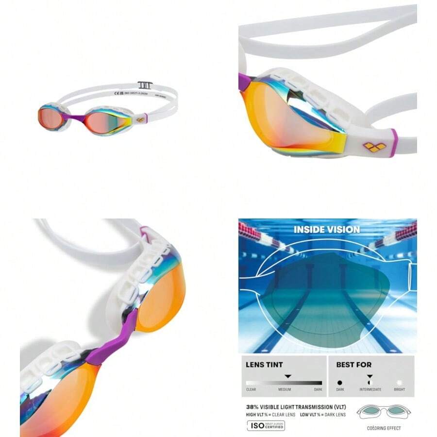 ARENA - Gafas de natación unisex Air para adultos cómodas para hombres y mujeres para nadadores competitivos ajuste pequeño ancho - Ver 1