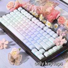 [Opaque Jelly White Keycaps], 136 Keys, OEM Profile Keycaps, ABS+PBT Material, Doubleshot Keycaps Suitable For 61/64/75/87/98/104 Keyboards, Best Gift, Keycaps, Keycap Set, Mechanical Keyboard Keycaps, Gaming Keycaps, PBT Keycaps, Custom Keycaps, Replacement Keycaps, Backlit Keycaps, Cute Keycaps, Keyboard Accessories - View 2
