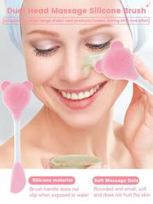 Bộ dụng cụ trang điểm đa năng 5/38 món, bao gồm 30 cọ trang điểm, bông mút, băng đô, cọ đắp mặt nạ, túi chườm lạnh và dụng cụ massage mặt bằng silicon, bộ dụng cụ làm đẹp hoàn chỉnh. - Hồng - Xem 6