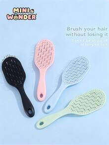 1把空心梳 儿童软齿按摩头皮弹性梳 磨砂空心梳 打结顺滑发梳 - 彩色 - 查看 1