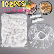 50 piezas/100 piezas Cubiertas de alimentos elásticas reutilizables - Material de plástico duradero, elástico y no se rompe fácilmente, a prueba de polvo y a prueba de fugas para mantener los alimentos frescos, se ajusta a tazones y platos grandes, adecuado para la cocina, al aire libre, almacenamiento de alimentos, fiestas de Navidad y Halloween - Ver 3