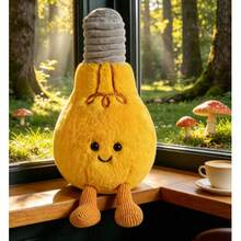 Fun And Cute Realistic Light Bulb Plush Doll, Soft Sofa Throw Pillow, Creative Bedroom Decor Doll Gift, Lifelike Design With Exquisite Details, Cute And Adorable Small Feet, Soft And Comfortable, Smooth Fabric, Soft Touch, Good Resilience, Filled With Fluff, Full Of Ritual, Birthday Gift For Friends - Multicolor - View 7