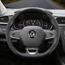 Hocasen For Renault Suede Leather Steering Wheel Cover Segmented Design Quick-Install Non-Slip And Comfortable All-Season Compatibility 2 Pieces/3 Pieces Set Optional For Sandero/Clio/Duster/Captur/Master/Kwid/Trafic/Austral/Arkana/Megane/Kangoo/Express - Sectional Suede Steering Wheel Cover - View 14