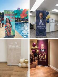 1pc Customized Banner, Personalized Photo Polyester Banner, Outdoor Event And Porch Decor Background, Suitable For Weddings, Birthdays And General Celebrations, Ideal For Christmas, Thanksgiving And Various Festivities, Custom Printed Background, Applicable For Indoor, Garden, Fence And Any Occasion Perfect Party Decoration - Multicolor - View 6
