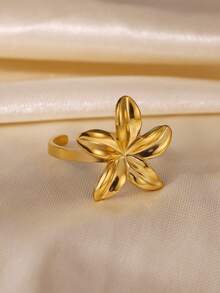 Nhẫn thép không gỉ hình sừng bò màu vàng đồng dành cho nữ, mạ vàng 18K chống phai màu, có thể điều chỉnh kích cỡ, phụ kiện đi biển mùa hè, trang sức cưới cho phù dâu, quà tặng cho mẹ, bạn thân, con gái. - Bánh sừng bò - Xem 6