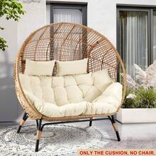 Waterproof Double Chair Cushion Thickened Removable Swing Hammock Cushion - 黑色 - 查看 12