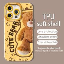 Tema de osito de peluche marrón con salpicaduras amarillas.funda de teléfono Fundas compatibles con ,Apple,VIVO,OPPO,,, y Honor.Fabricadas en silicona TPU,ofrecen protección contra golpes y caídas. - Blanco - Ver 5