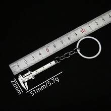 1个便携式迷你游标卡尺工具，游标卡尺钥匙扣创意金属吊坠，工程师/学生实用小工具，礼品钥匙扣，高端工业风配件，防丢钥匙圈，精准刻度设计，便携式测量工具，卡尺钥匙扣合金尺，测量工具，装饰尺 - 迷你卡尺 - 查看 3