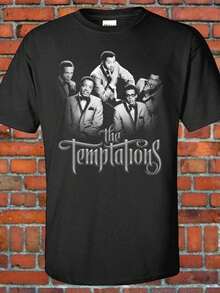 The Temptations Classic R&B Singer Graphic And White Image T-Shirt - màu đen - Xem 1