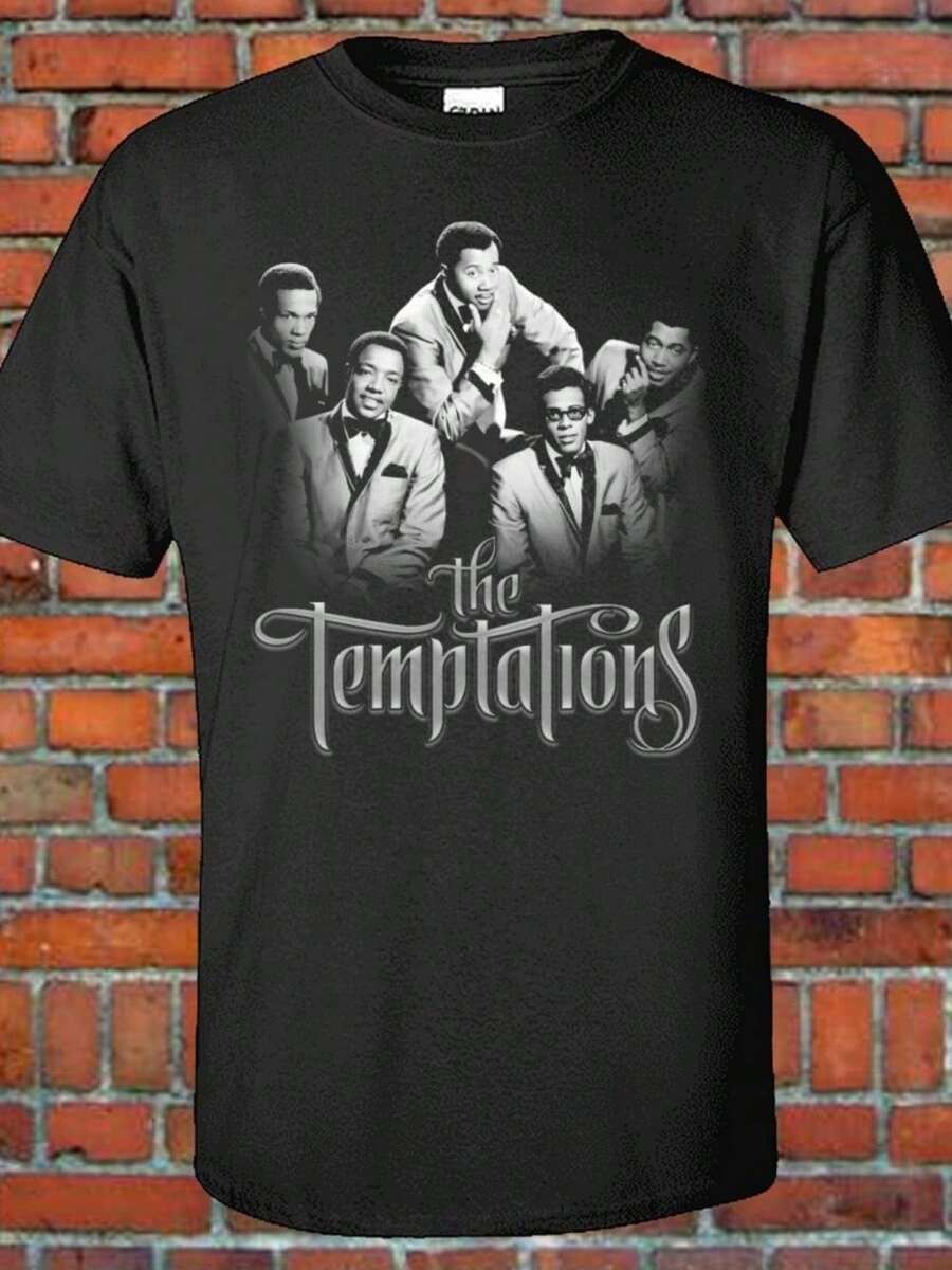 The Temptations Classic R&B Singer Graphic And White Image T-Shirt - màu đen - Xem 1