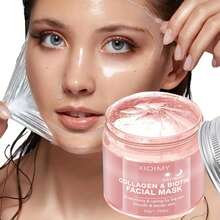 XIOIMY 买一送一胶原蛋白和生物素面膜 - 无酒精，深层补水，增强皮肤弹性，提亮肤色，增强皮肤光泽，胶原蛋白面膜 - 2pcs - 查看 2