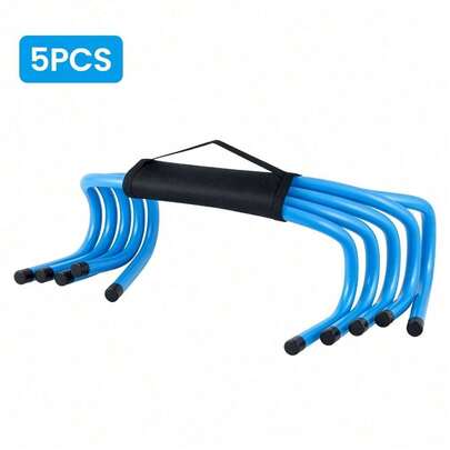 5Pcs Soccer Training Fixed Hurdle Barrier Set Professional Agility Obstacle Training Hurdles For Soccer Basketball Jumping And Physical Fitness Sports Equipment