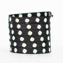 1 Pair Multicolor Daisy Cute Polyester Shoelaces, Suitable For Home Use - White Daisies - View 9
