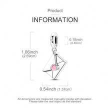 1个S925纯银心形吊坠，适合DIY手链、项链、钥匙扣、首饰制作，母亲节礼物 - 彩色 - 查看 4