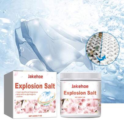 jakehoe Floral Laundry Explosion Salt, Antioxidant Cleaning Formula Fast Dissolve Deep Stain Removal Brighten Soften Fabric Color Protection Odor Elimination Long Lasting Fragrance