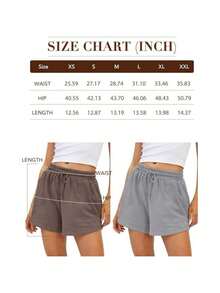 High Waisted Drawstring Athletic Shorts With Pockets, Comfortable Casual Workout Running Fitness Shorts For Women - 白色 - 查看 5