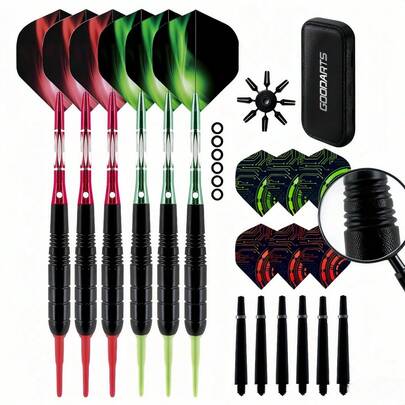 Assorted Color Combo Soft Tip Darts Set – 3 Variants (Blue-Purple, Red-Blue, Red-Green) With Full Accessories