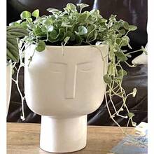 Macetas para plantas de terior Macetas altas de cerámica de riego automático de pulgadas de color blanco mate con drenaje y maceta terior jarrón o maceta para la cara única para plantas - Blanco - Ver 9