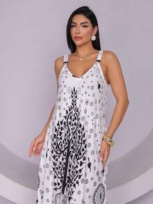Printed Trapeze Dress - 白色 - 查看 6