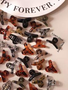 10/20/30个装豹纹透明交叉迷你发夹，女士刘海/盘发休闲发饰夏季沙滩抓夹度假发夹 - 彩色 - 查看 4