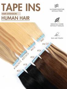 20 piezas Extensiones de cabello humano con cinta adhesiva de 12-24 pulgadas, extensiones de cabello con cinta adhesiva invisible y sin costuras, extensiones de cabello con cinta adhesiva de doble cara, extensiones de cabello humano con cinta adhesiva, extensiones de cabello de Navidad - Multicolor - Ver 3