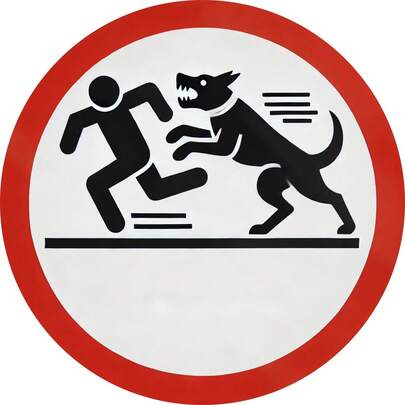 1pc 2D Flat, 20.32X20.32cm Round Wooden Dog Attack Warning Sign, Vintage Style, Easy To Hang, Durable Wall Art For Home, Office, Bar Decor, Suitable For Thanksgiving, Halloween, Christmas, Dog Wall Art, Pre-Drilled Holes As Shown In Size