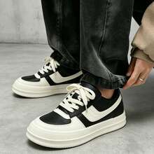 1 Pair Solid Color Casual Hook And Loop Comfortable Outdoor All Season Thick Sole Plus Size - Black - View 9