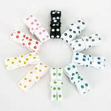 1 par de cordones de zapatos multicolor con pequeñas margaritas lindas de poliéster, adecuados para uso doméstico - Margarita gris - Ver 4