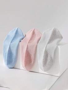 3/5 Pairs Random Women Summer Short Socks, Thin Dot Silicone Non-Slip Grip Socks For Sports, Dance, Pilates, Non-Slip Floor Socks - Multicolor - View 2