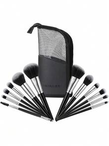 12PCS Makeup Brush Set+1pc Storage Bag - Multicolor - View 12