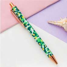 Bộ 8 bút bi kim loại họa tiết rằn ri - Bút bi in hình báo và hổ, kiểu dáng quân đội chiến thuật, mực đen, thích hợp cho nữ, cắm trại, văn phòng phẩm và trường học (Bộ bút bền đẹp) - A - Xem 12