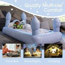 FUNBOY - Cama de Viaje y colchón de Aire para niños Perfecto para Fiestas de Pijamas. Incluye Bolsa de Almacenamiento de Transporte tamaño Individual - Azul - Ver 6