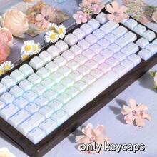 [Opaque Jelly White Keycaps], 136 Keys, OEM Profile Keycaps, ABS+PBT Material, Doubleshot Keycaps Suitable For 61/64/75/87/98/104 Keyboards, Best Gift, Keycaps, Keycap Set, Mechanical Keyboard Keycaps, Gaming Keycaps, PBT Keycaps, Custom Keycaps, Replacement Keycaps, Backlit Keycaps, Cute Keycaps, Keyboard Accessories - View 3