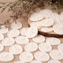 3D花卉蠟封貼紙 25入 優雅奶油白自黏封印貼，適用於婚禮邀請函、信封、禮品包裝、聖誕卡片與DIY手工藝 - 乳白色 - 查看 4