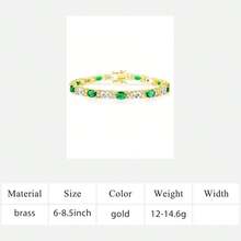 MDFUN 18 Karat vergoldetes Armband mit weißen und grünen kubischen Zirkoniasteinen, modisches und vielseitiges CZ-Ketten-Armband, Schmuckgeschenk für den täglichen Gebrauch - Gold - Übersicht 16